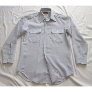 Vtg Men Citadel Military Button Long Sleeve Shirt Sz 15.5 x32 (MT580)